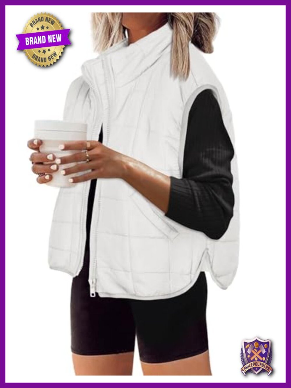 Zeagoo Womens Quilted Zip Up Puffer Vest Sleeveless Outerwear
